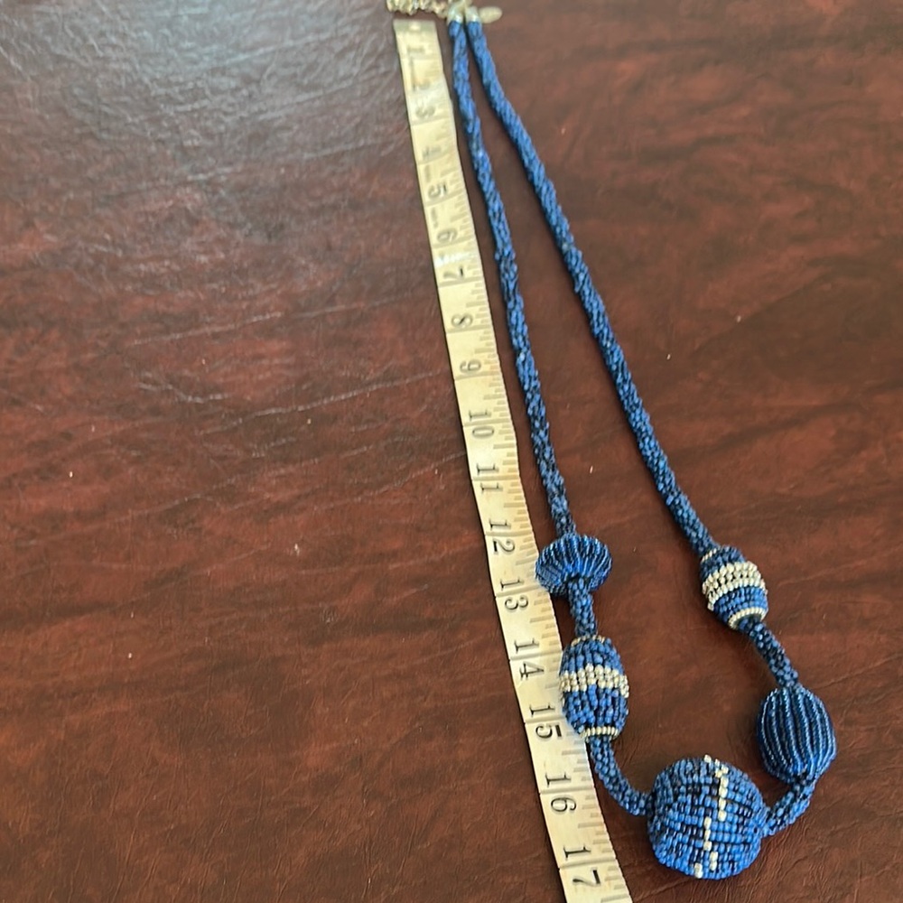 Chico's Blue Bohemian Beaded Necklace - Picture 5 of 5